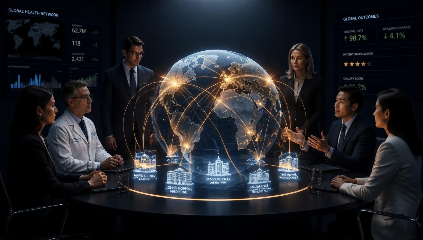 Executive team around a holographic global health network